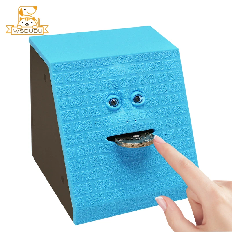 Забавная копилка с лицом новинка игрушки умная есть контейнер для монет милые