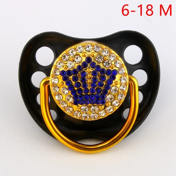 6 цветов Корона Bling детские соски 0-18 месяцев Bling пустышки качество еды детские соски BPA бесплатно - Цвет: Black 6-18M