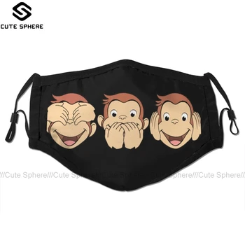 

Curious George Mouth Face Mask Curious George Facial Mask Kawai Cool with 2 Filters for Adult