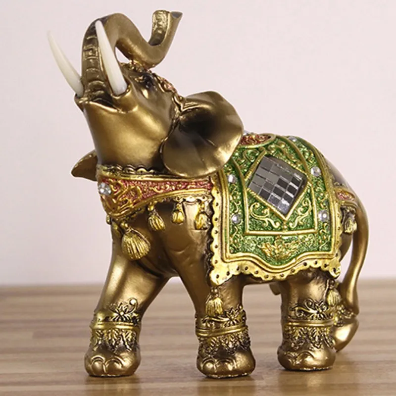 Смола украшения Ремесло фигурки слонов миниатюры дети статуя ремесла миниатюрный Декор сада для офиса гостиной - Цвет: A