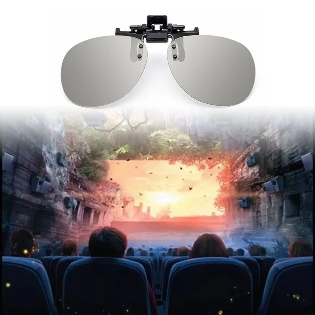 High Quality 1 PC Clip On type Passive Circular Square Polarized IMAX 3D IRealD 3D Glasses Clip for 3D TV Movie/Cinema