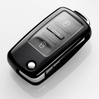 

TPU Keyless Remote Cap Cover For VW Passat B5 Caddy Golf Jetta Tiguan For Skoda Octavia Seat Flip Key Cover For Polo 9n3