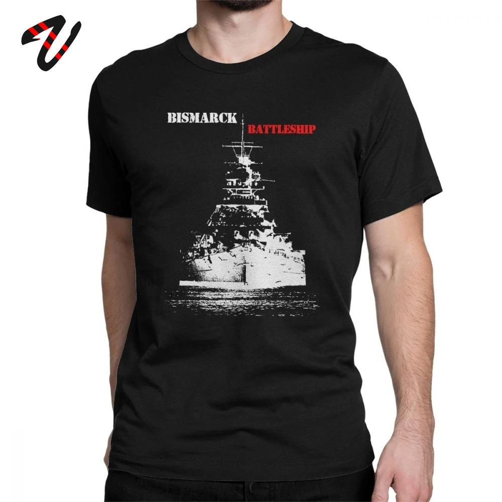 Футболка Bismarck Battleship мужская с коротким рукавом 100% хлопок одежда круглым вырезом