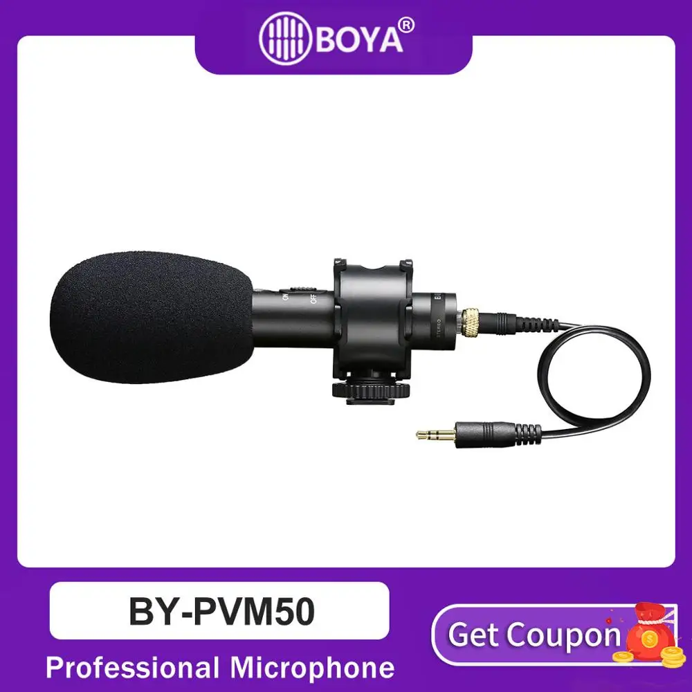 BOYA BY PVM50 Профессиональный 3 5 мм стерео X/Y конденсаторный микрофон для DSLR камеры