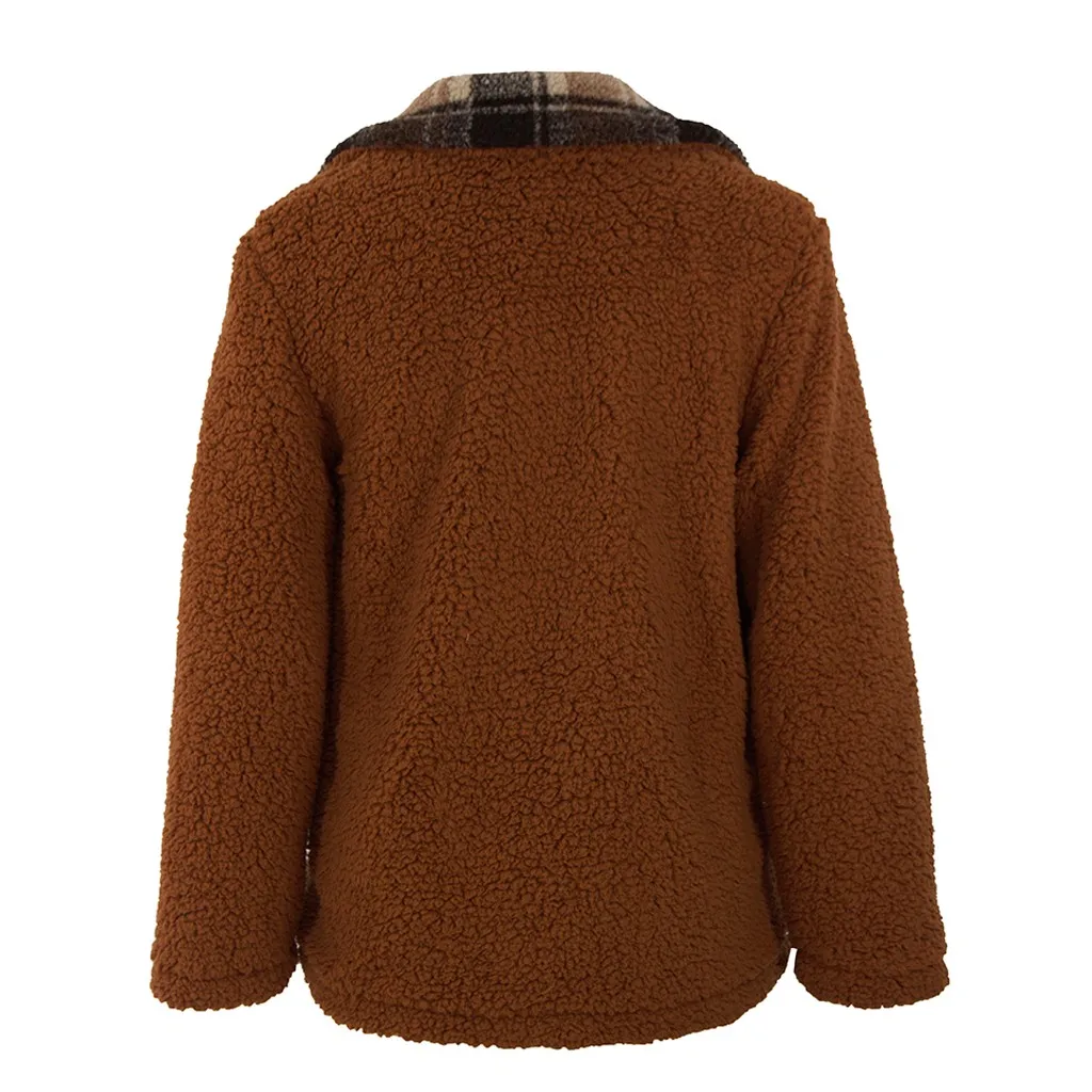 Страусиная Женская длинная куртка из искусственного меха, женская зимняя двубортная Толстая теплая однотонная куртка, флисовая мягкая верхняя одежда N30