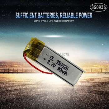 

1PCS rechargeable 3.7V 90mAh Li-ion battery 350926 Li-polymer Batteries for MP3 MP4 MP5 bluetooth headset GPS