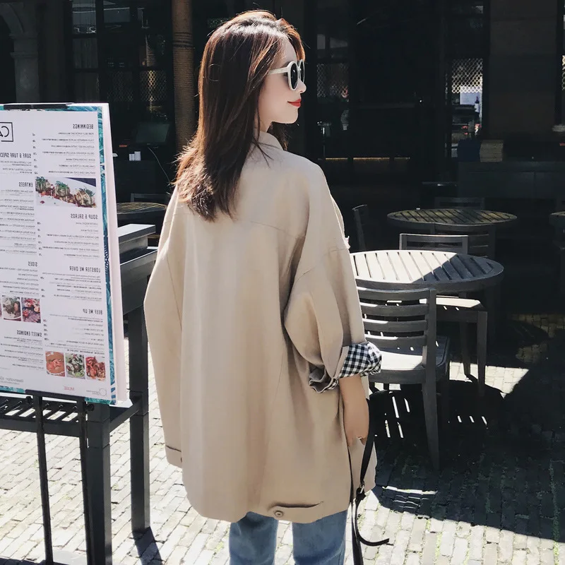 

Waitmore Trench Coat Women's 2019 Popular Spring Clothing New Style Mid-length Korean-style Students Versatile Loose-Fit Coat