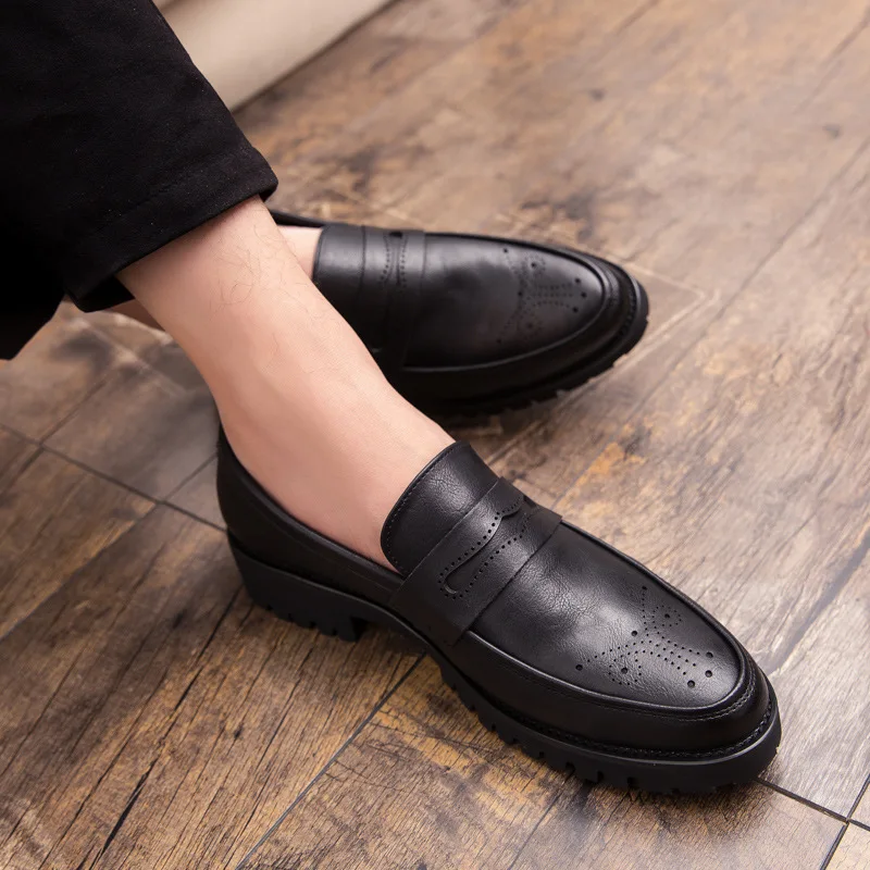 merkmak Men's Quality Patent Leather Shoes Plus Size 47 48 Black Leather Soft Man Dress Shoes Thick Bottom Flat Classic Oxford