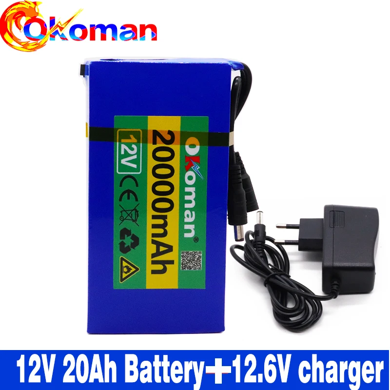 Высокое качество супер перезаряжаемый портативный 12v 20Ah литий ионный