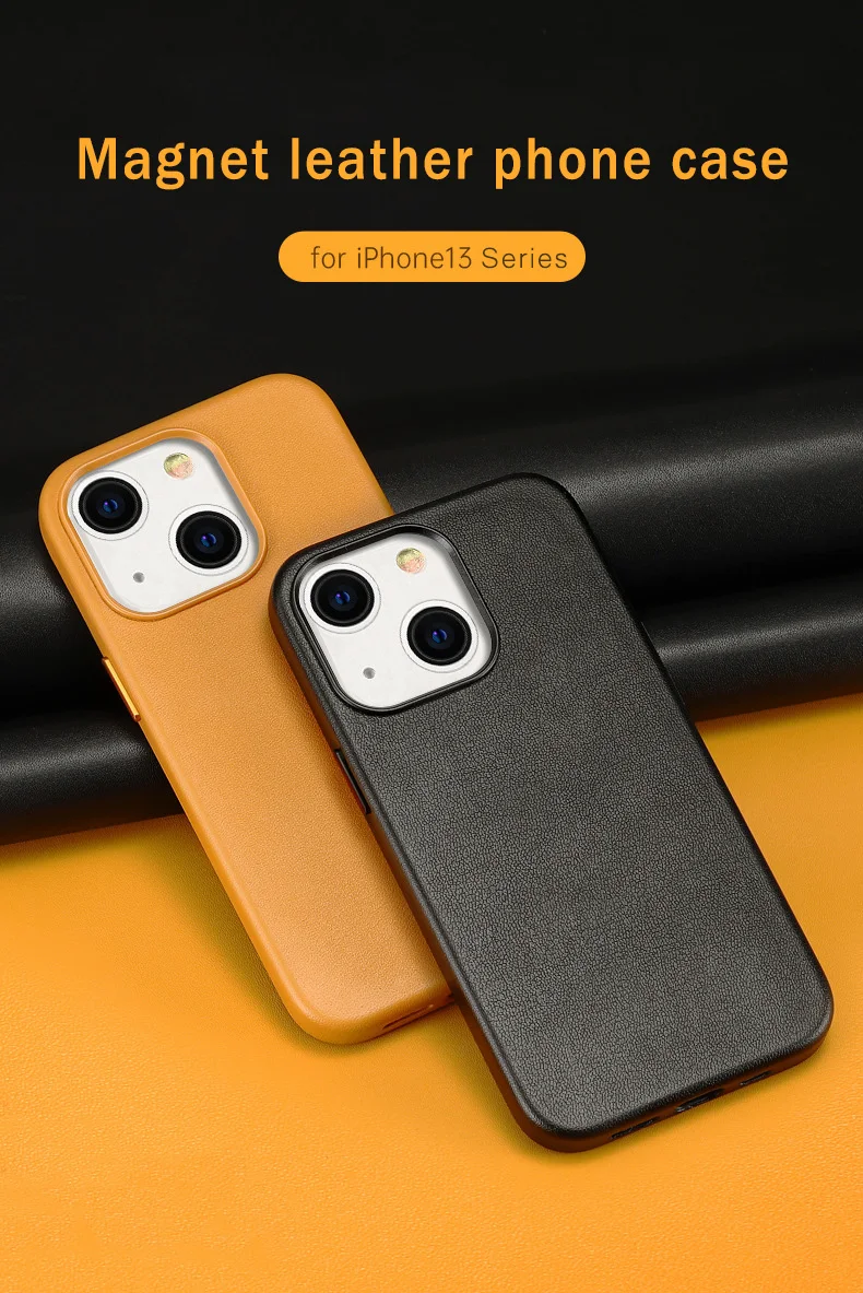 iphone 13 pro phone case Magnets Leather Case For iPhone 13 12 Pro Max Mini Logo Cover For Magsafe Wireless Charger Luxury Shockproof  Magnetic iphone 13 pro max cover