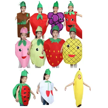 

Fashion Unisex Children Fancy Dress Cartoon Fruit Vegetable Kid Costume Suits Party Outfit Boy Girl Performance Clothes NIN668