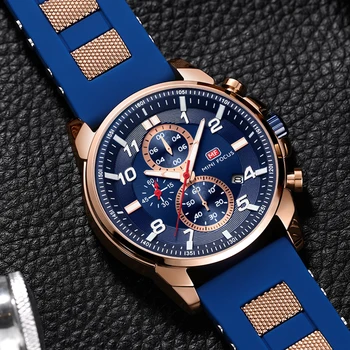 

Fashion Men's Sports Watch Business Quartz Wrist Watches Silicone Luminous Waterproof Chronograph Male Clock Relojios Masculinos