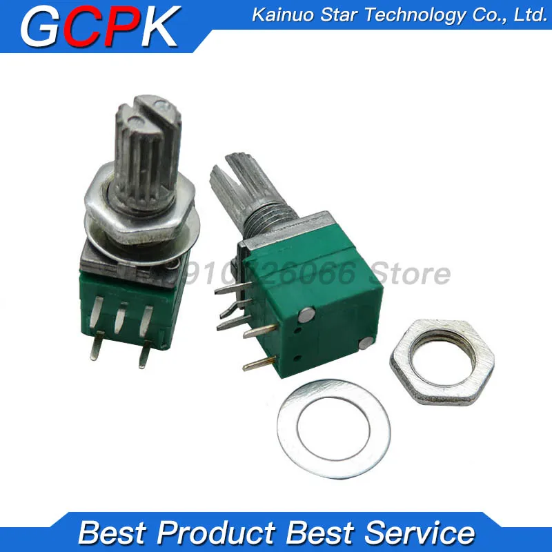 10 pces rv097ns b5k b10k b20k b50k b100k b500k 5pin único potenciômetro ligado com um potenciômetro de vedação de áudio do interruptor
