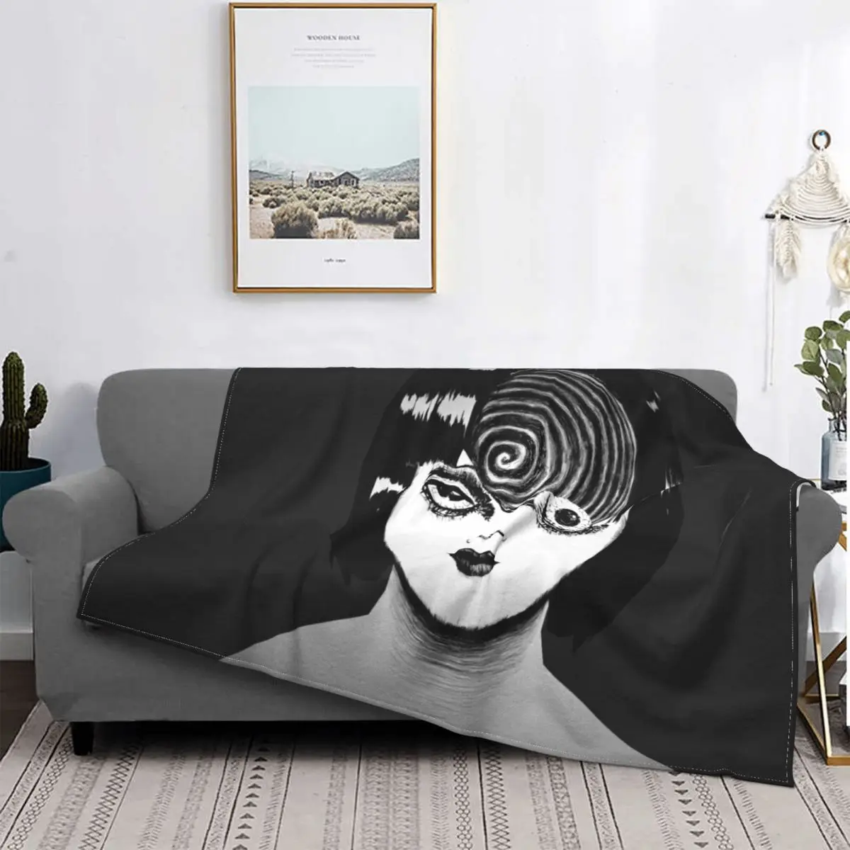 

The Horrifying Uzumaki -Azami Kurotani Blankets Fleece Decoration Ultra-Soft Throw Blankets for Bedding Bedroom Plush Thin Quilt