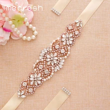 Mecresh элегантное искусственное жемчужное свадебное платье ручной работы пояс Женские аксессуары розовое золото цвет лента свадебный пояс, лента MYD026