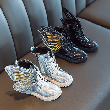 

Children Kids Fashion Boots Baby Girls Butterfly Wings Detachable Wram Zip Short Boots Shoes Princess Boots Ankle Boots Dropship