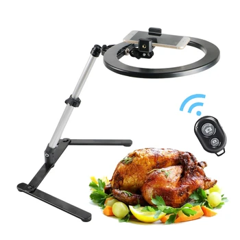 

Overhead LED Selfie Ring Light With Cell Phone Holder Stand Phone Camera Studio Fill Light Youtube Video photography Ring Lamp