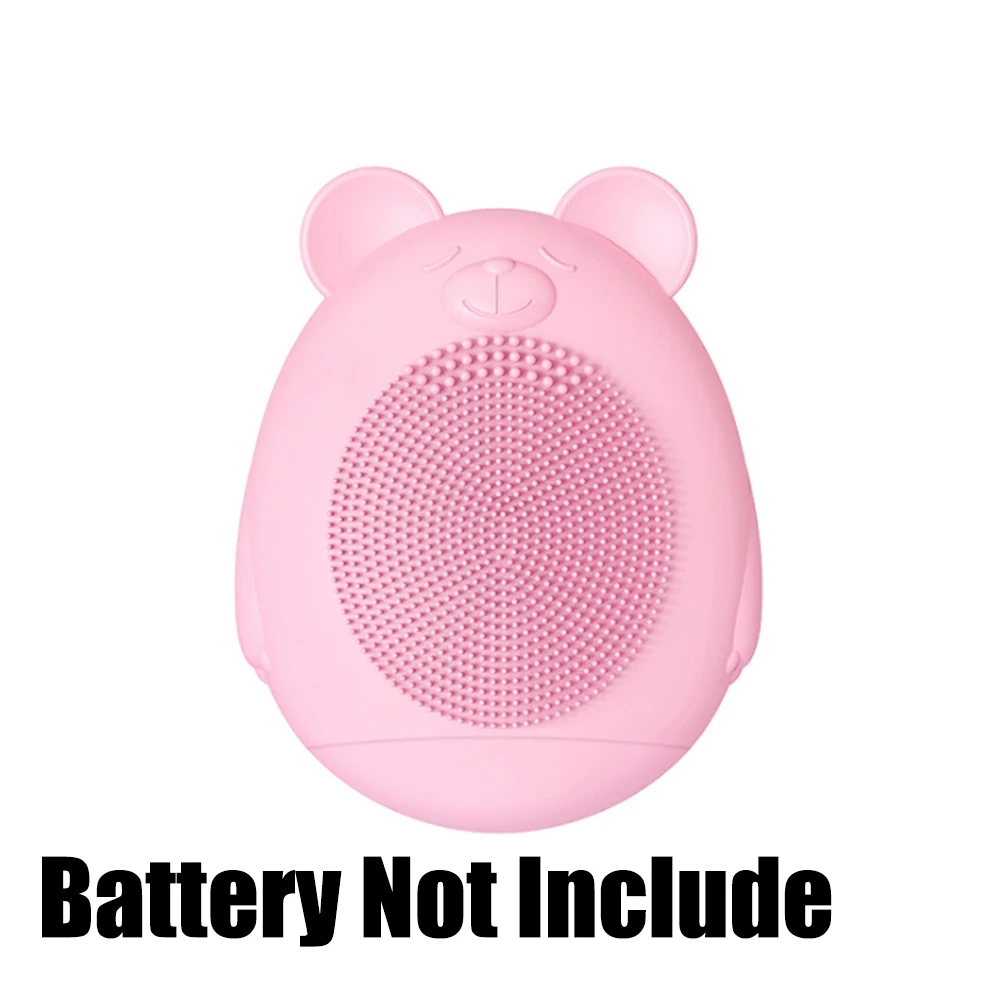 Battery Not Include Щетка для очищения лица, вибрация, мини очиститель для лица, силиконовая, Глубокая очистка пор, электрическая, водонепроницаемая, массажная, милая - Цвет: Battery Not Include