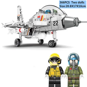 

366Pcs Military Series F-15 Eagle Fighter Building Blocks Model Army Technic Airplane Set Bricks City Children Toys Kids Gift
