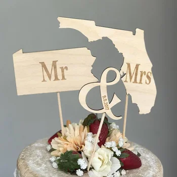 

Rustic Wooden States Country map Wedding Cake topper,Wooden cake topper,Personalized Cake topper,Cake Decorations Gifts