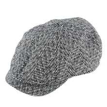 Рисунок «елочка», Европа и США, бейсболка с газетными текстами, мужские и женские кепки, полосатые Восьмиугольные шляпы, малярные шляпы