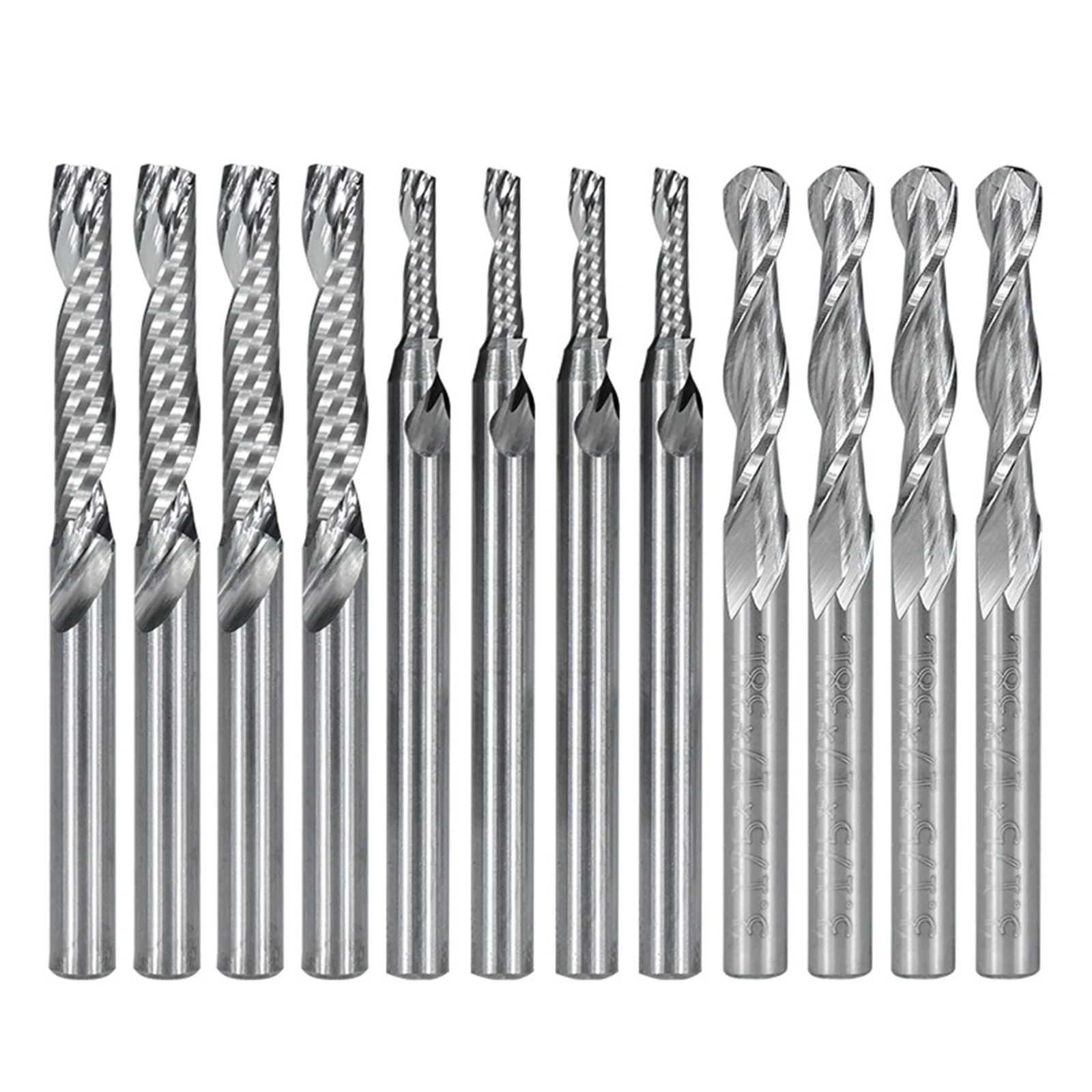 

12Pcs Milling Cutter Thread Nylon Surface Machining Engraving Metal Wear Resistance Flexural Strength Durable Router Bits