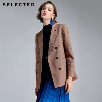 

SELECTED Retro Check Loose Jacket Women's Plaid Commuter Blazer S|419321505