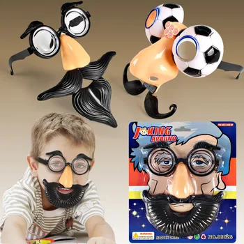 

Halloween Tricks Funny Glasses Tricky Props Fake Nose Blowing Beard Funny Glasses Dance Party Dress Up Toys