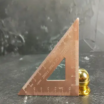 

Retro Copper Lsosceles Triangle Ruler Drawing Painting Measuring Tool Cartograph 24BB