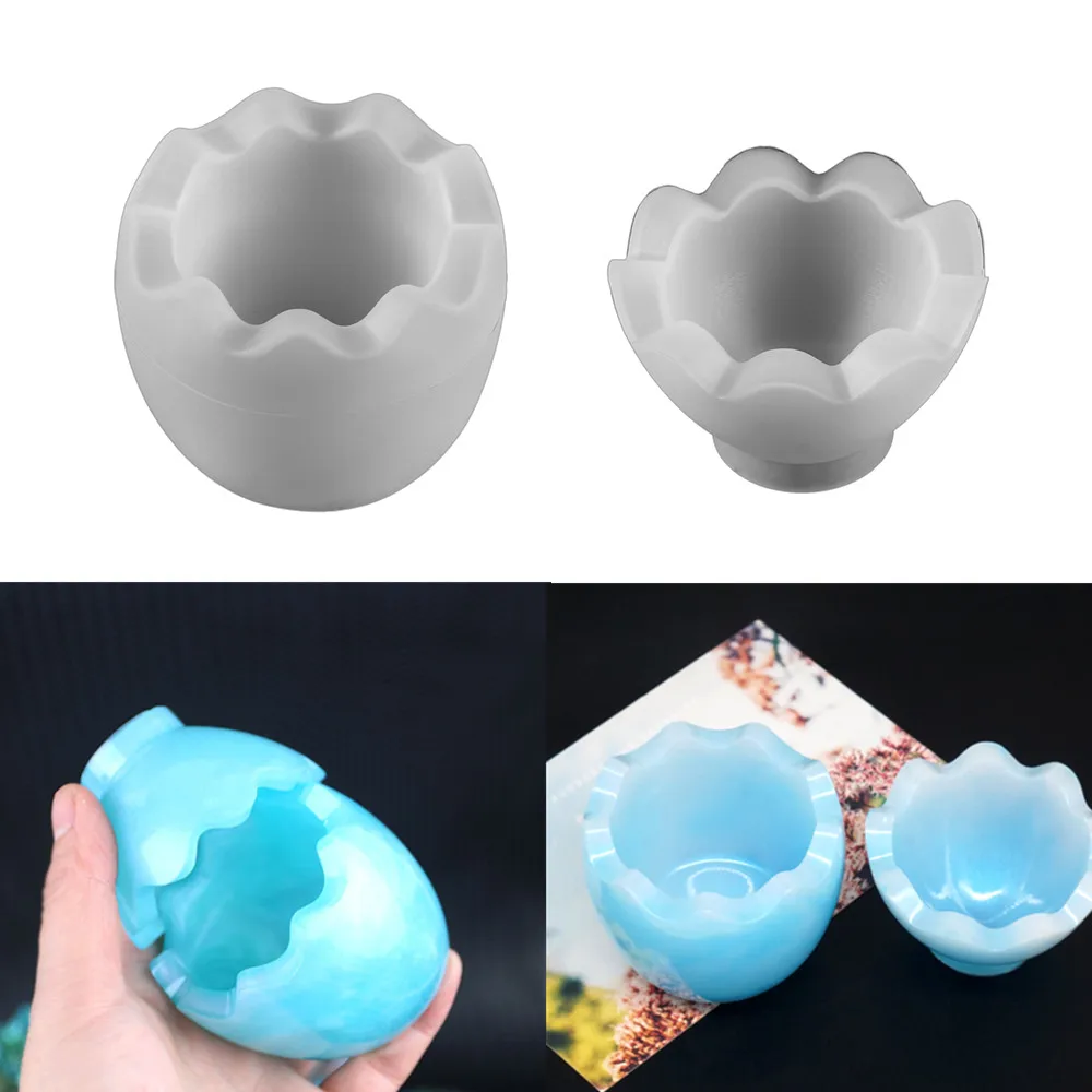 1 Set Egg Silicone Molds Epoxy Resin Mold Egg Shape Jewelry Storage Box Casting Mould for DIY Crafts Home Ornaments Decorations