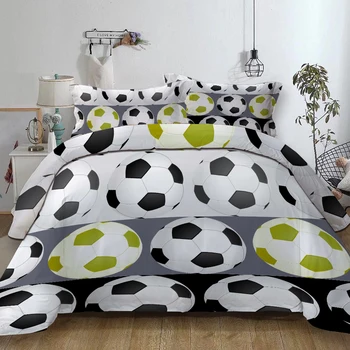

Football Collection printed Twin Queen King Double single Sizes Duvet / Quilt Cover set football HD printed bed linens set 3pcs