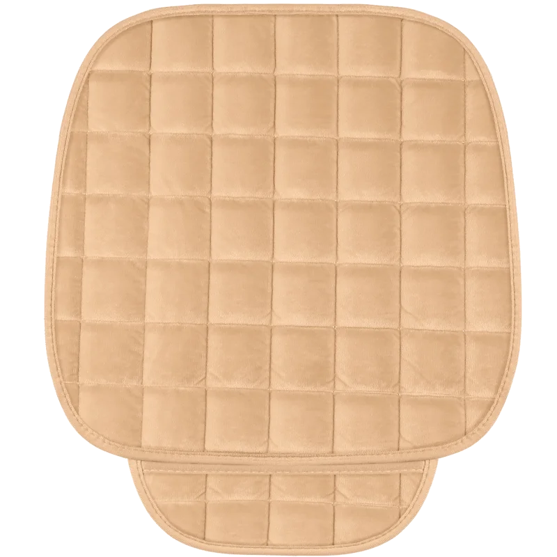 1 Piece Front Beige Универсальные подушки для автомобильных сидений, модные плюшевые мягкие теплые силиконовые Нескользящие 4 цвета, коврик, защита для сидений, автомобильные аксессуары - Название цвета: 1 Piece Front Beige