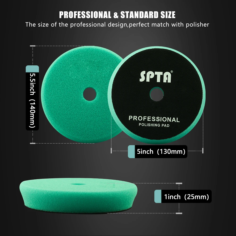 Car Polishing Foam Pad T Shape Sponge for DA/RO/GA Car Polisher 1PC 3"(80mm)/5"(125mm)/6"(150mm)