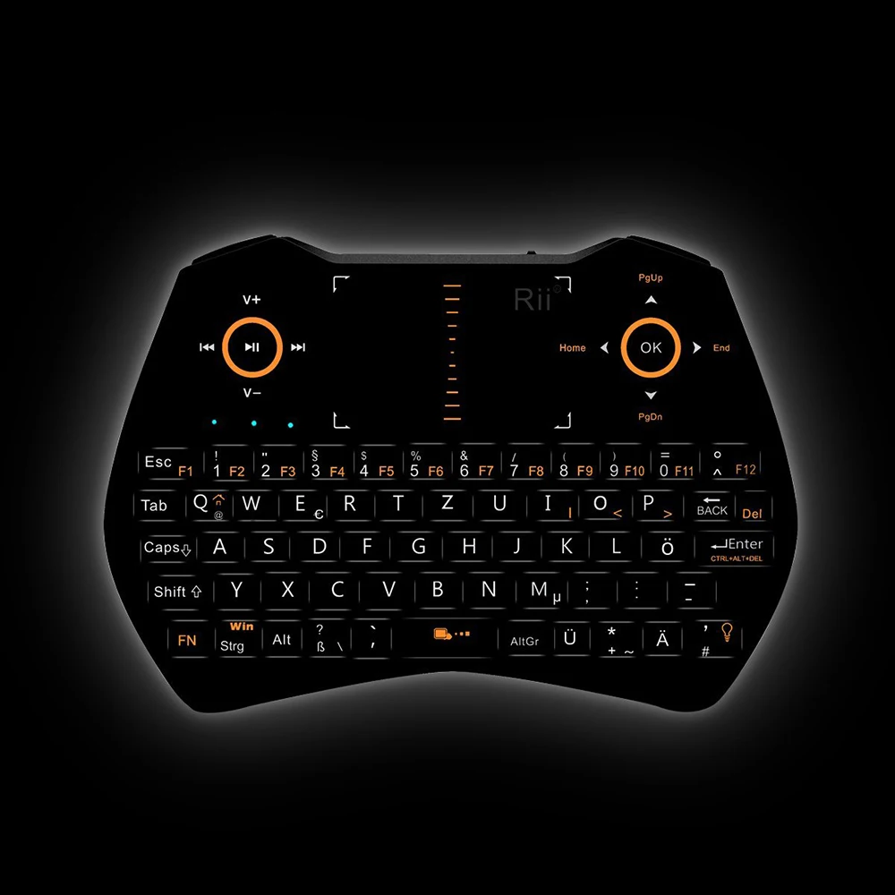 Rii i28C немецкая Мини Беспроводная клавиатура Air mouse с сенсорной панелью для Android tv Box IPTV Мини ПК X96mini H96mini tv Box