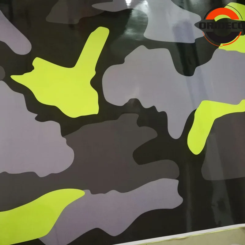 fluorescent green gray camo vinyl sticker 5