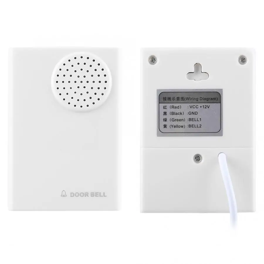 Wall Mounted ABS DC 12V Wired Doorbell 8.7x6cm Home Office Security