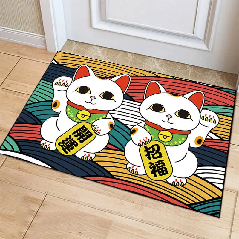 Lucky cat напольный коврик для двери, крыльца, кухни, нескользящий ковер для спальни, дверной коврик для ванной комнаты - Цвет: DOM--134