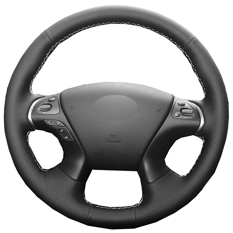 Style 5 DIY ручной шитье чехол рулевого колеса автомобиля замша Корова кожа для Infiniti JX35 M M25 M35 M37 M56 Q70 QX60 Nissan Murano Pathfinder - Название цвета: Style 5