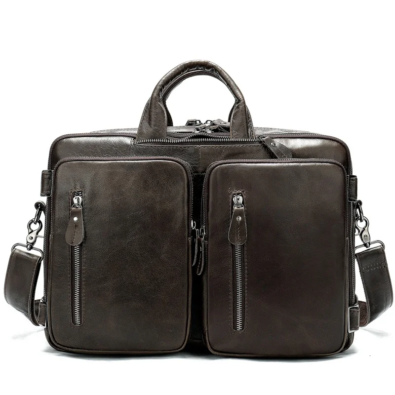 MVA men's messenger bag, leather messenger bag, men's shoulder bags large capacity Vintage computer bag 432 - Цвет: Igray
