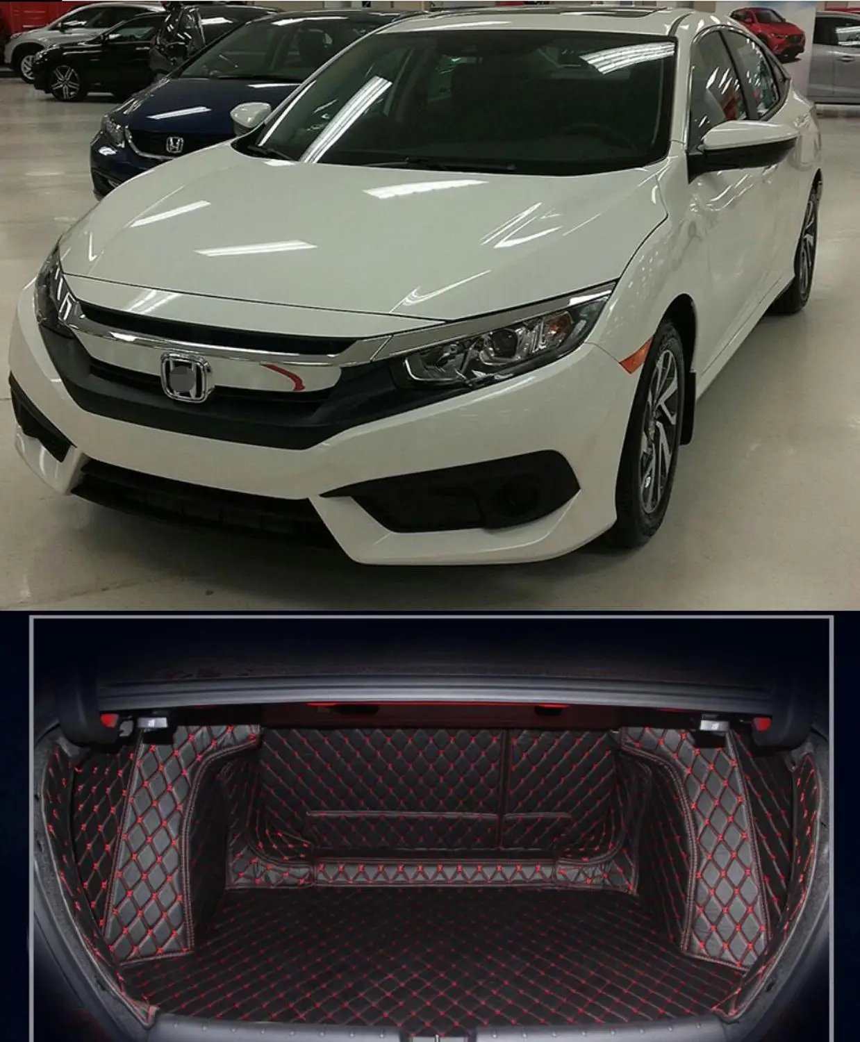 Для кожаного багажника автомобиля коврик грузовой лайнер для Honda Civic 10-го поколения ковры аксессуары с покрытием