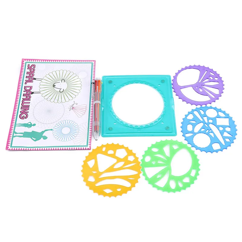 children's Puzzle Flower Ruler Cartoon Stationery Creative Set Drawing Template Cartoon Stationery Educational Toys For Chlidren
