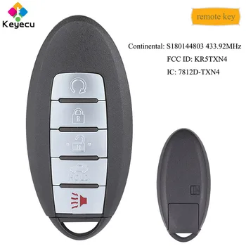 

KEYECU Smart Remote Control Car Key With 4+1/ 5 Buttons 433.92MHz 4A Chip - FOB for Nissan Altima 2019 2020, KR5TXN4 285E3-6CA6A