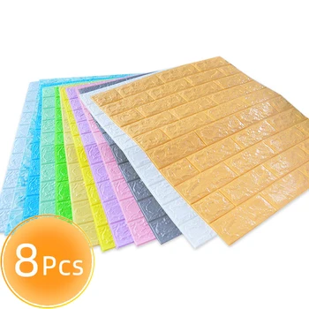 

3D Brick Wall Stickers Living Waterproof Foam Room Bedroom DIY Adhesive Wallpaper Art 70x70cm home Wall Decals