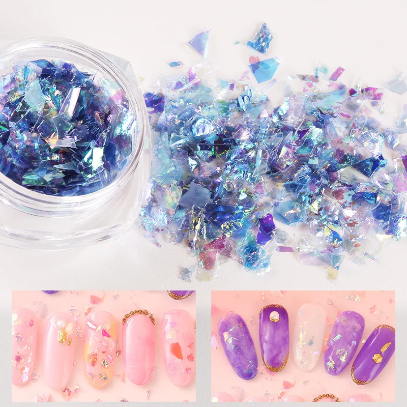 

Exquisite High-end Nail Stickers 5g Bottled Japanese Shell Paper Nail Stickers Decals Japanese and Korean Candy Style Nail Art