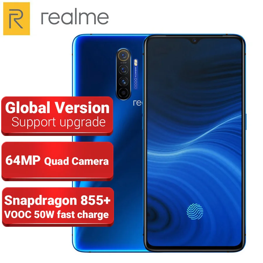 Глобальная версия Realme X2 PRO мобильный телефон 8 ГБ 128 64MP Quad Камера 6," Snapdragon 855+ Octa core 4000 мАч NFC Смартфон 4G