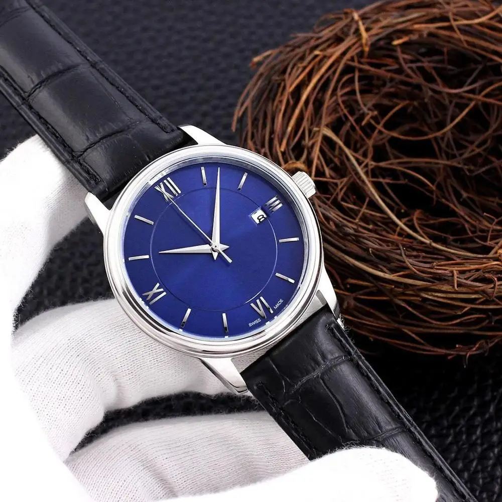 

Latest Design Watch Men Mechanical Men's Watch Quality Leather Strap Bucket Royal Blue Watch Automatic Self-wind Watch For Men