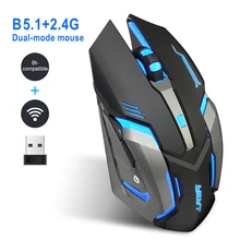 

RGB Wireless Mouse 2.4G Bluetooth Rechargeable Mouse Mute Office Computer Mice LED Backlit Ergonomic Gaming Mouse For Laptop PC