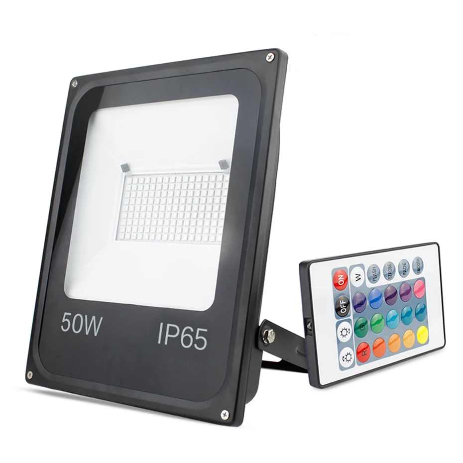 

20W 30W 50W 220V RGB Led Flood Light Outdoor With Remote Control 16Colors Led Spotlight Rgb Waterproof Wall Lamp Garden Lighting