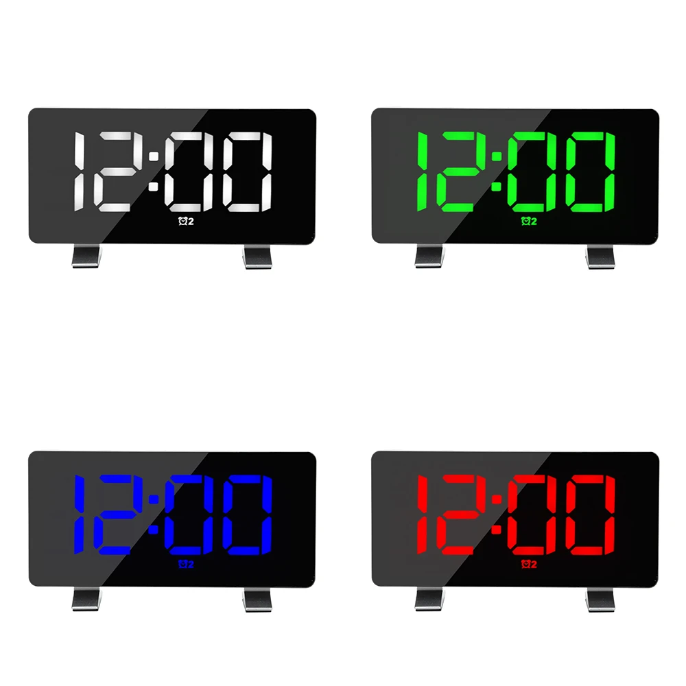 

LED Music Digital Alarm Clock With USB Charging Port Snooze Function Brightness Adjustable Table Clock Bedroom Study Room Decor