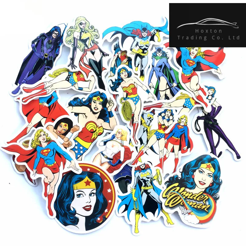 20 шт./лот DC MARVEL чудо-наклейки с женщиной для костюма чехол автомобиля аксессуары
